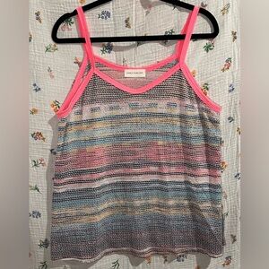 🇺🇸 Sale Lovely Melody Women's Pink and Blue Striped Camisole
